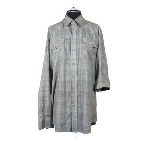 Panhandle Slim men's permanent press‎ plaid Western cowboy pearl snap shirt XXL